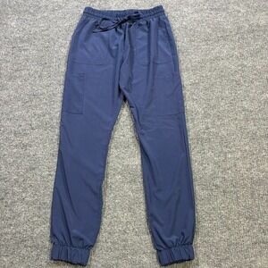 Elite Med Performance Womens Scrub Pants Size M Blue Cargo Pockets Pull On